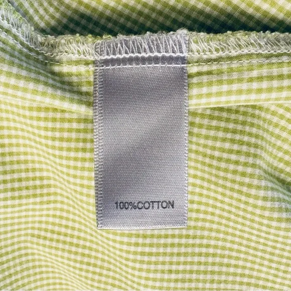Avenue The Pleat Shirt Apple Green White Gingham Button Front 3/4 Sleeve 18/20 - Picture 13 of 14